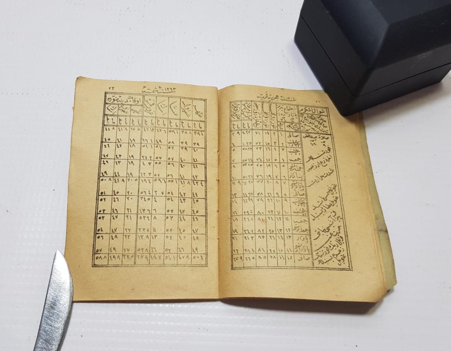 1896 TARİHLİ OSMANLICA CEP TAKVİMİ