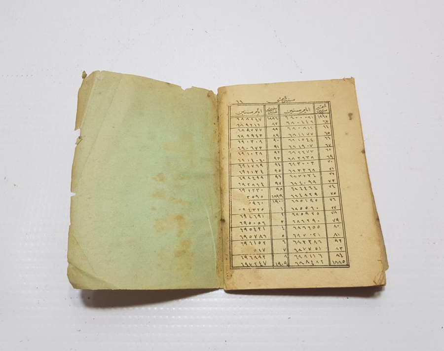 1896 TARİHLİ OSMANLICA CEP TAKVİMİ