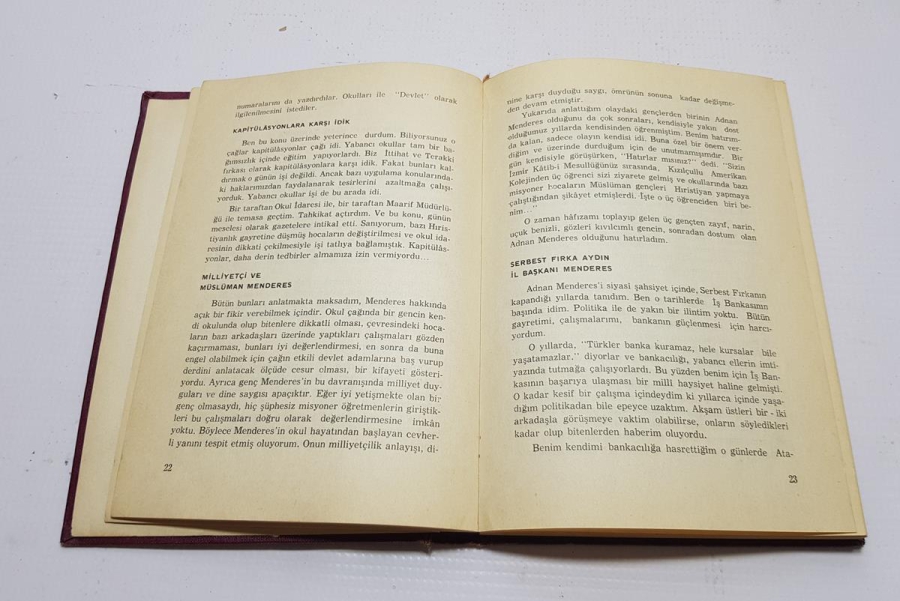 CELAL BAYAR ISLAK İMZALI KİTAP: BAŞVEKİLİM ADNAN MENDERES