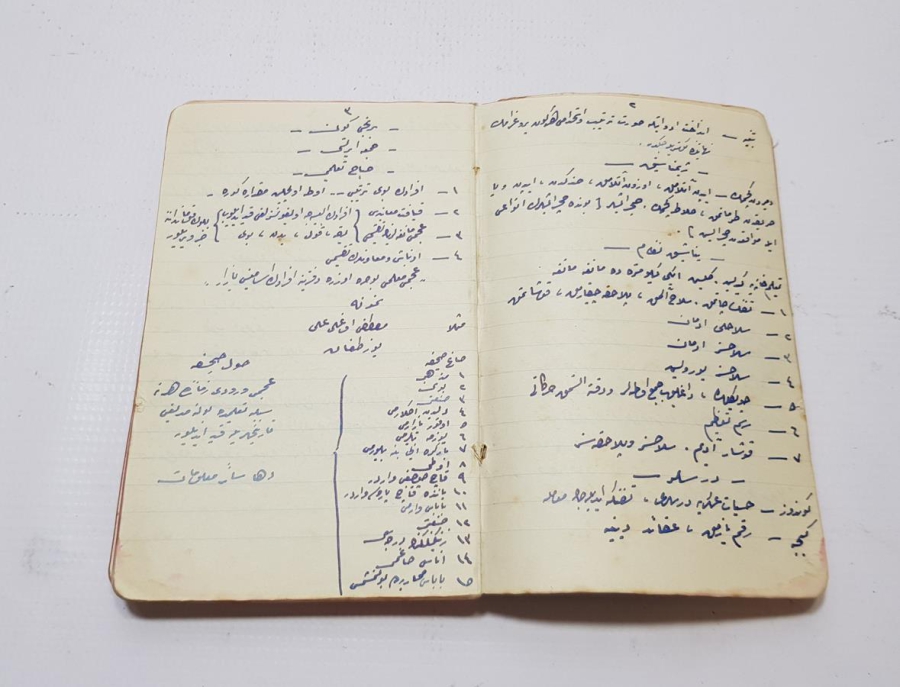 1. DÜNYA SAVAŞI DÖNEMİ 1914 TARİHLİ EL YAZMA SUBAY EĞİTİM DEFTERİ