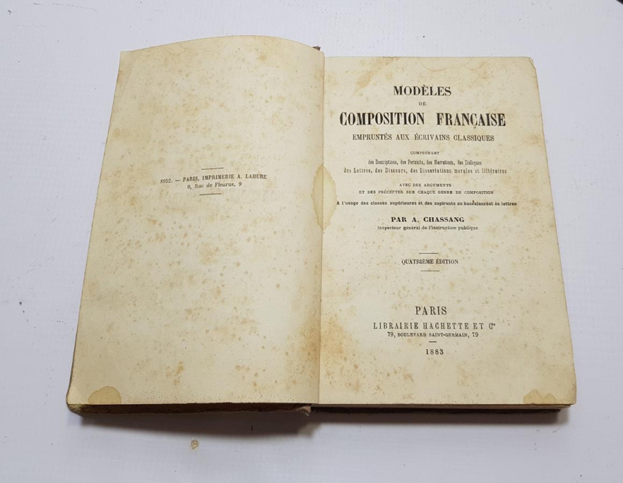 1883 TARİHLİ FRANSIZCA KİTAP