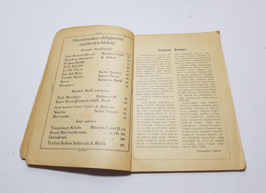 1931 TARİHLİ NAPOLYON BONAPARTE KİTABI