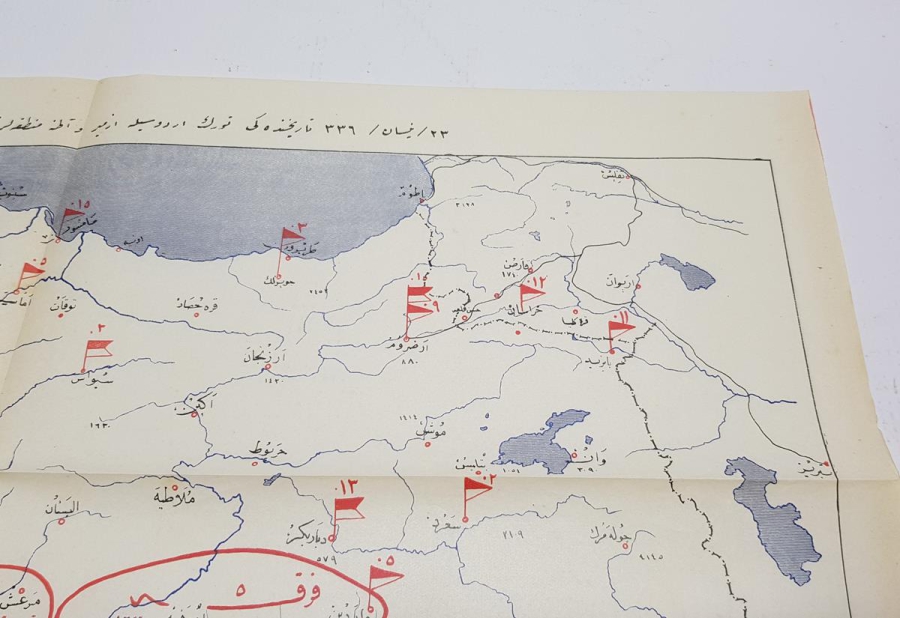 MİLLİ MÜCADELE DÖNEMİ ANADOLUNUN İŞGALDEN KURTULMASI KONULU NADİR OSMANLICA HARİTA