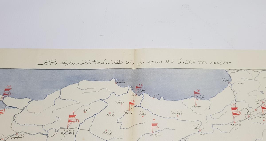 MİLLİ MÜCADELE DÖNEMİ ANADOLUNUN İŞGALDEN KURTULMASI KONULU NADİR OSMANLICA HARİTA