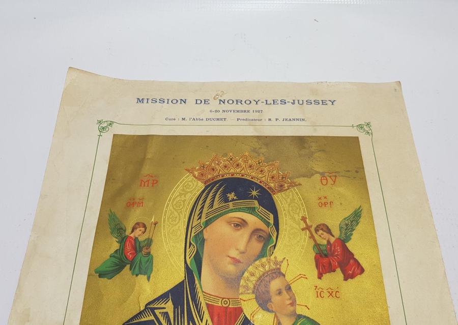 1927 TARİHLİ HIRİSTİYAN DİNİ AZİZE VE MELEKLER TEMALI DUVAR PANOSU