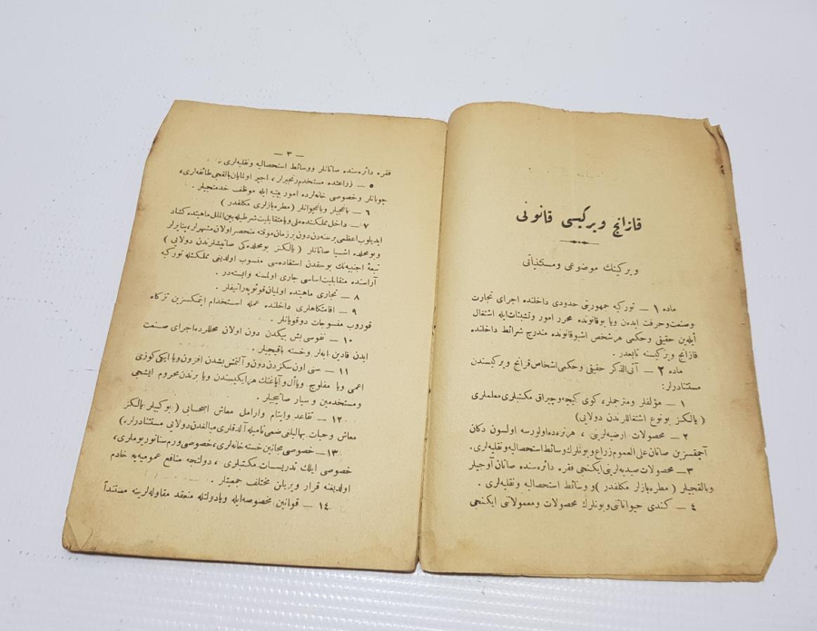 OSMANLICA KİTAP: YENİ VERGİ KANUNLARI