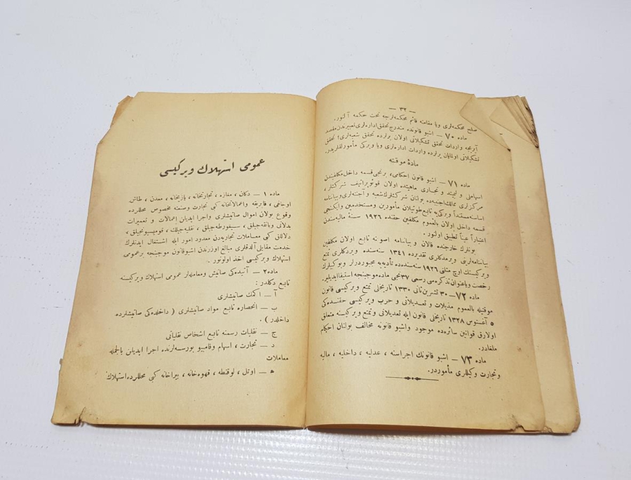 OSMANLICA KİTAP: YENİ VERGİ KANUNLARI