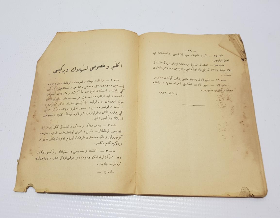 OSMANLICA KİTAP: YENİ VERGİ KANUNLARI