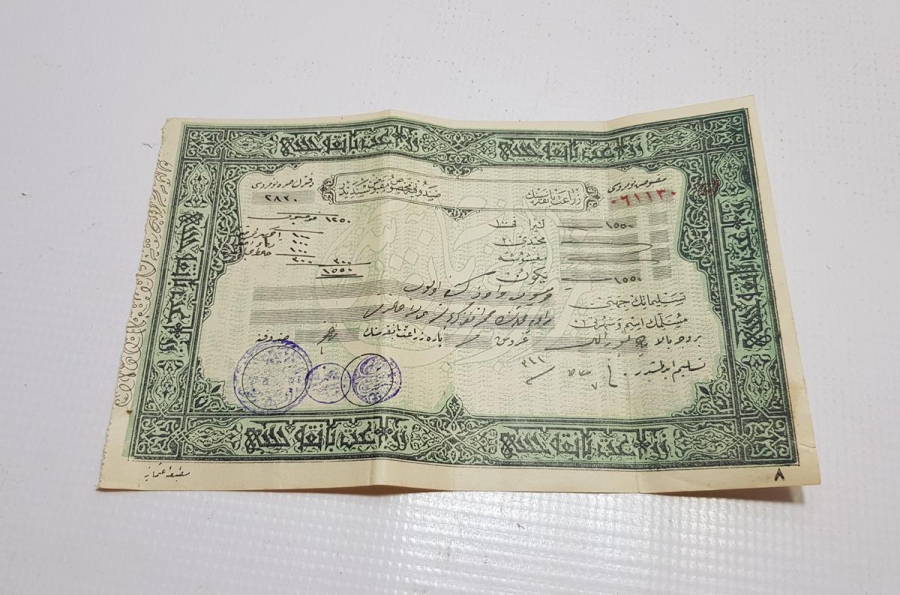 OSMANLICA ZİRAAT BANKASI ÇEK