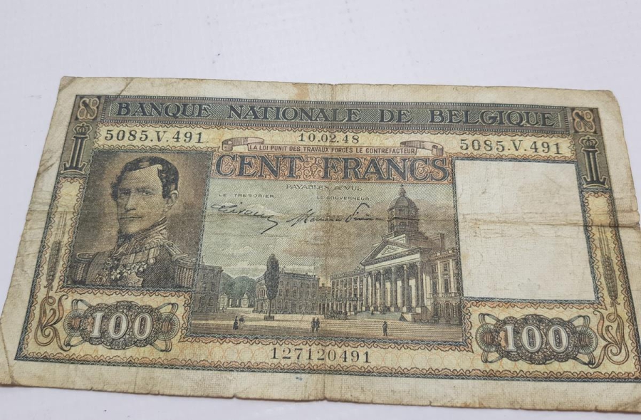 1948 BELÇİKA 100 FRANK NADİR KAĞIT PARA