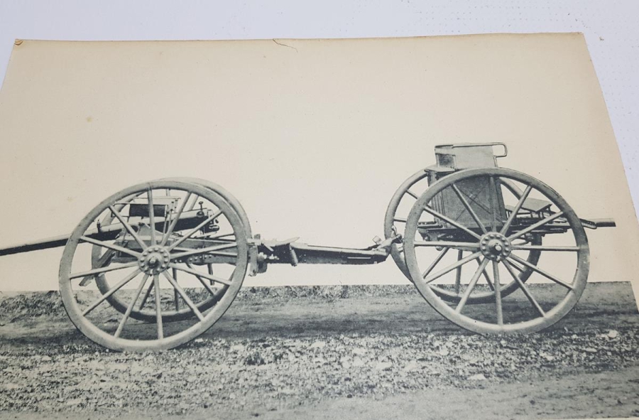 1. DÜNYA SAVAŞI DÖNEMİ OSMANLICA VE FRANSIZCA YAZILI TOP ARABASI GRAVÜRÜ