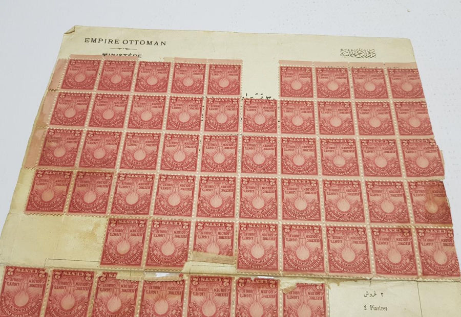 OSMANLI PUL KARTELASI ÜZERİNDE AMERİKAN PULLARI