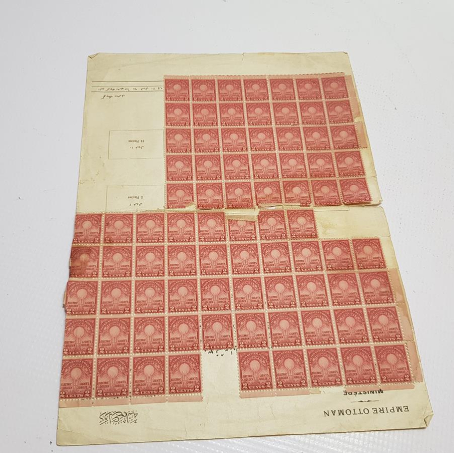 OSMANLI PUL KARTELASI ÜZERİNDE AMERİKAN PULLARI