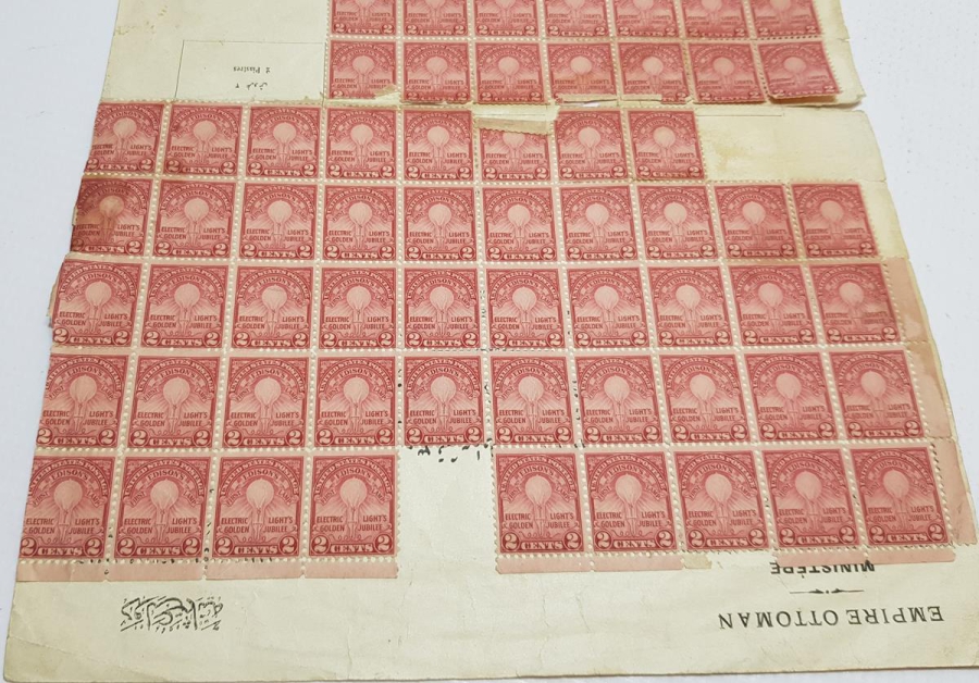 OSMANLI PUL KARTELASI ÜZERİNDE AMERİKAN PULLARI