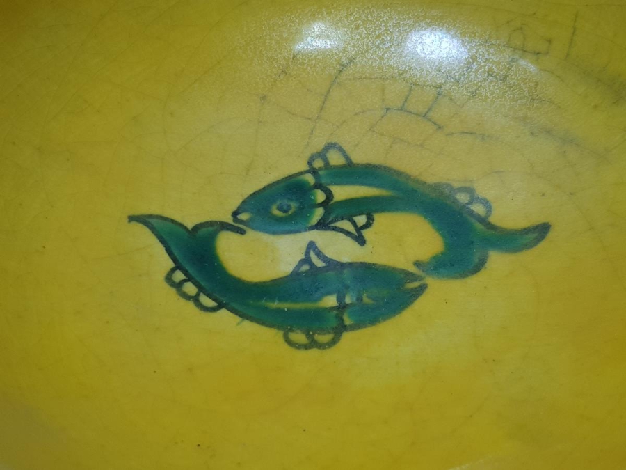 ÖZEL YAPIM, SITKI USTA İMZALI BALIKLI KÜTAHYA SERAMİK KASE