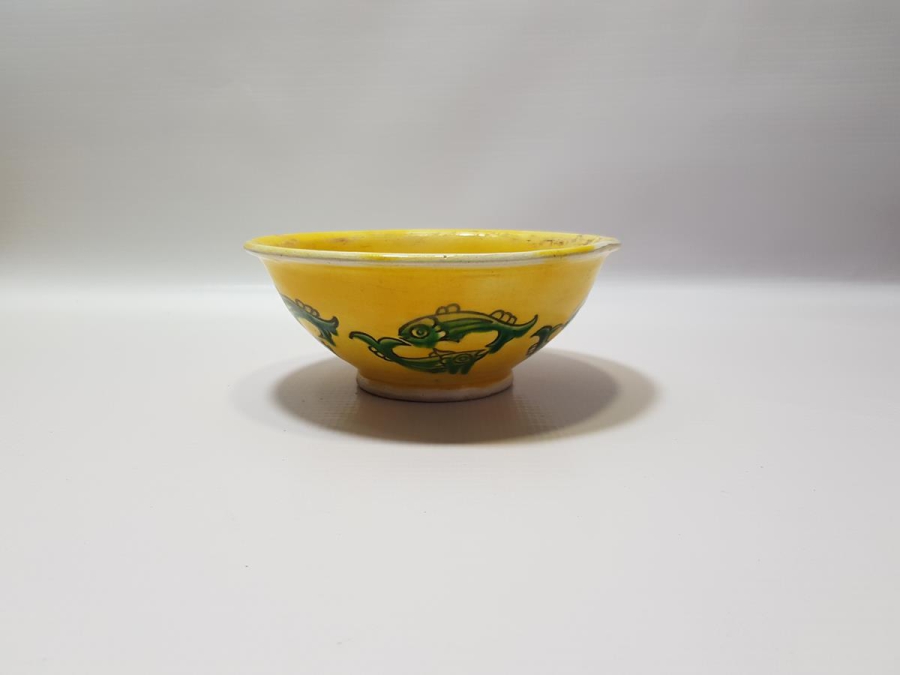 ÖZEL YAPIM, SITKI USTA İMZALI BALIKLI KÜTAHYA SERAMİK KASE