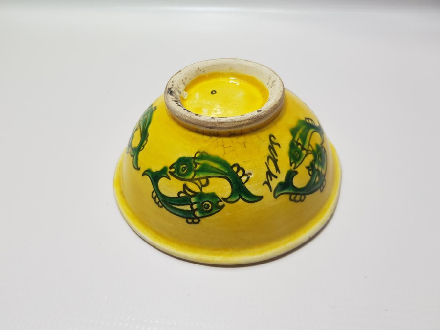 ÖZEL YAPIM, SITKI USTA İMZALI BALIKLI KÜTAHYA SERAMİK KASE