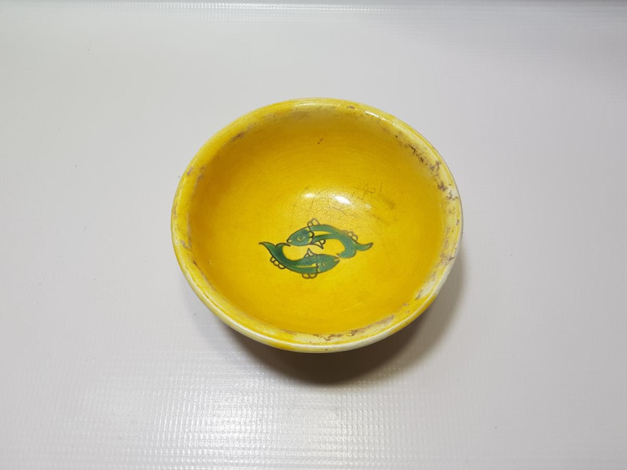 ÖZEL YAPIM, SITKI USTA İMZALI BALIKLI KÜTAHYA SERAMİK KASE