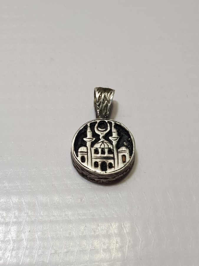 CAMİ RESİMLİ GÜMÜŞ KOLYE UCU