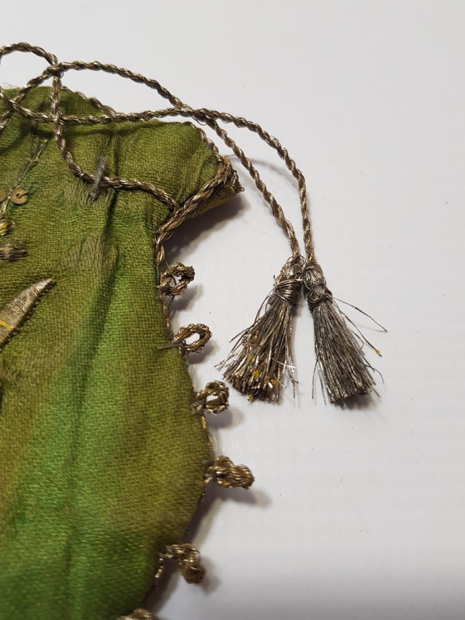 OSMANLI DÖNEMİ ALTIN SIRMA İŞLEMELİ AKÇE KESESİ