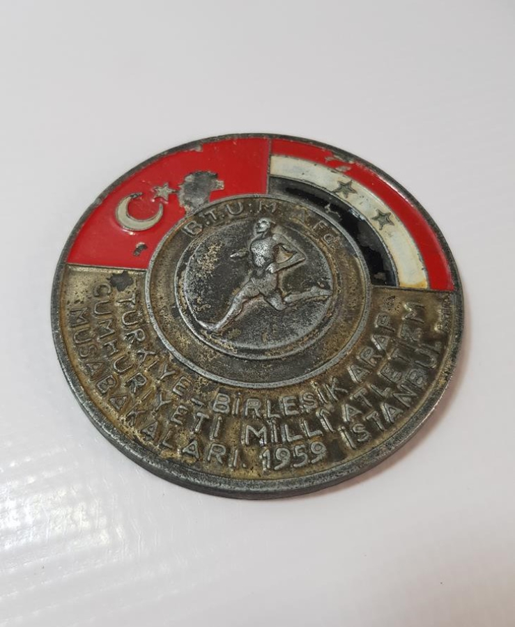 İSTANBUL 1959 TÜRKİYE - BİRLEŞİK ARAP CUMHURİYETİ MİLLİ ATLETİZM MÜSABAKALARI MADALYASI