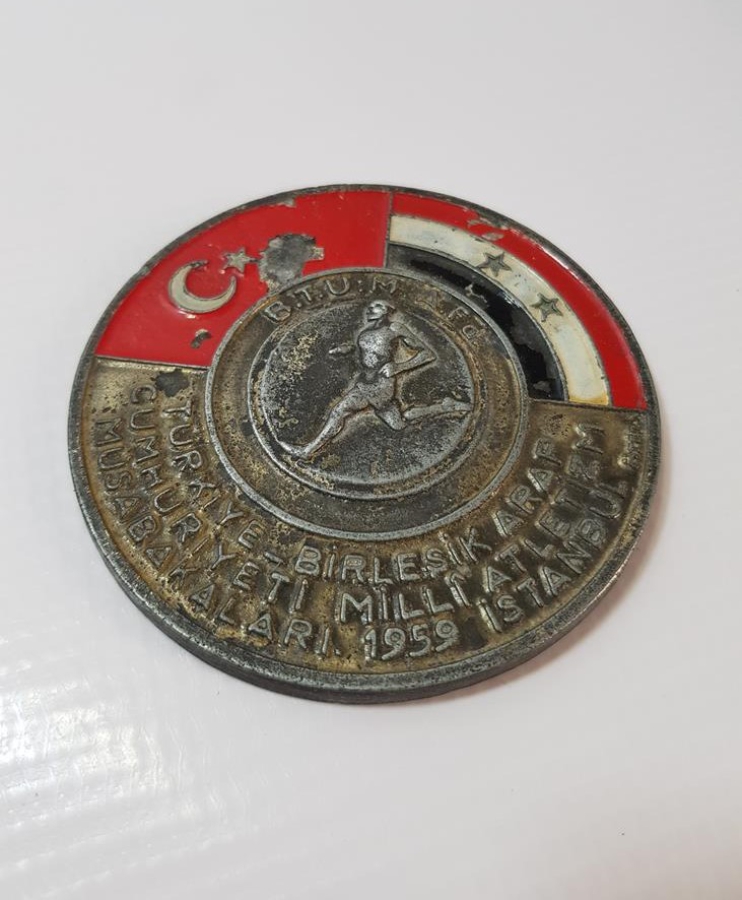 İSTANBUL 1959 TÜRKİYE - BİRLEŞİK ARAP CUMHURİYETİ MİLLİ ATLETİZM MÜSABAKALARI MADALYASI