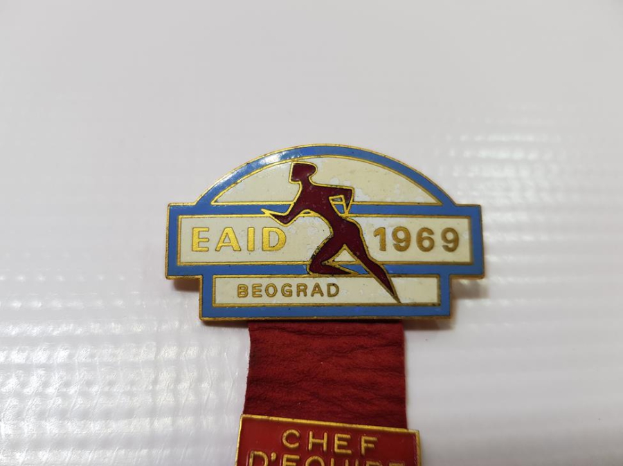 1969 BELGRAD AVRUPA ATLETİZM ŞAMPİYONASI EKİP ŞEFİ ROZETİ