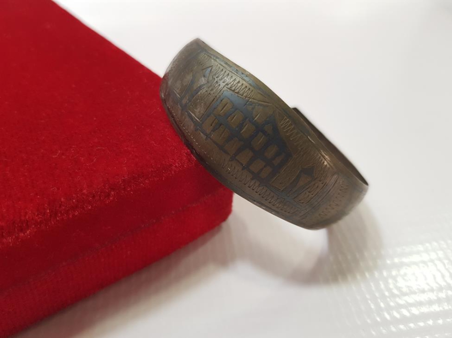 OSMANLI DÖNEMİ SAVATLI CAMİ RESİMLİ GÜMÜŞ BİLEZİK