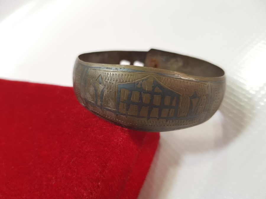 OSMANLI DÖNEMİ SAVATLI CAMİ RESİMLİ GÜMÜŞ BİLEZİK