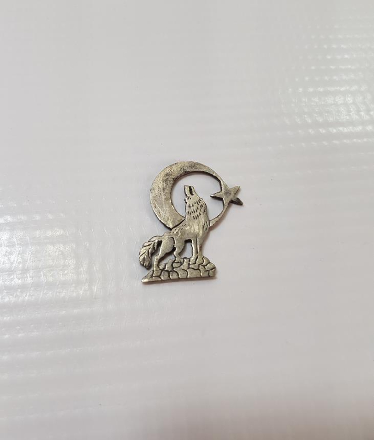 BOZKURT VE AY YILDIZLI BAYRAK TEMALI GÜMÜŞ KOLYE UCU