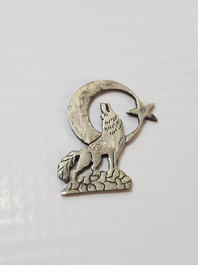 BOZKURT VE AY YILDIZLI BAYRAK TEMALI GÜMÜŞ KOLYE UCU