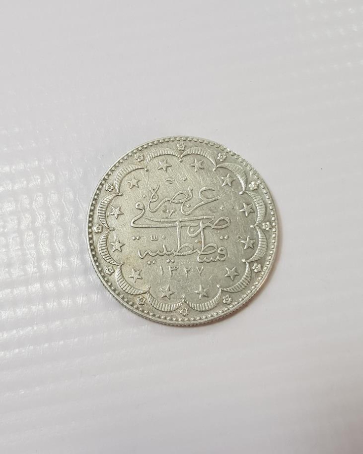SULTAN MEHMET REŞAD HAN DÖNEMİ YÜKSEK KONDİSYONDA 20 KURUŞ GÜMÜŞ MECİDİYE PARA