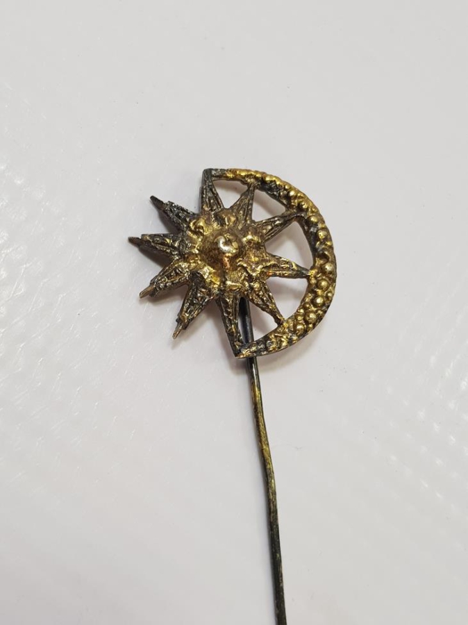 OSMANLI DÖNEMİ AY YILDIZ FORMLU ÇOK NADİR GÜMÜŞ BROŞ