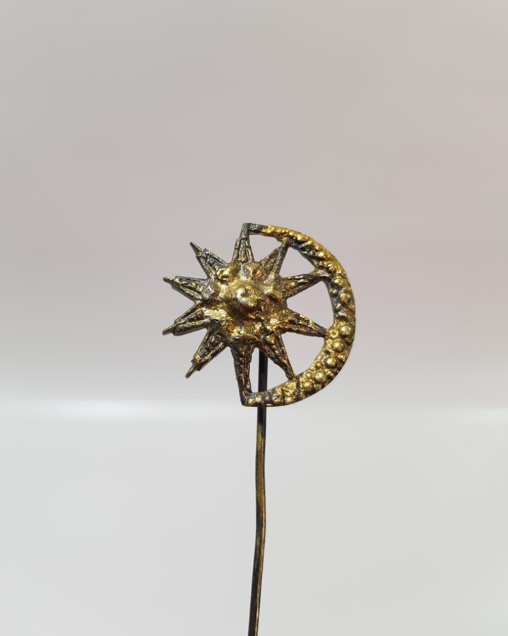 OSMANLI DÖNEMİ AY YILDIZ FORMLU ÇOK NADİR GÜMÜŞ BROŞ