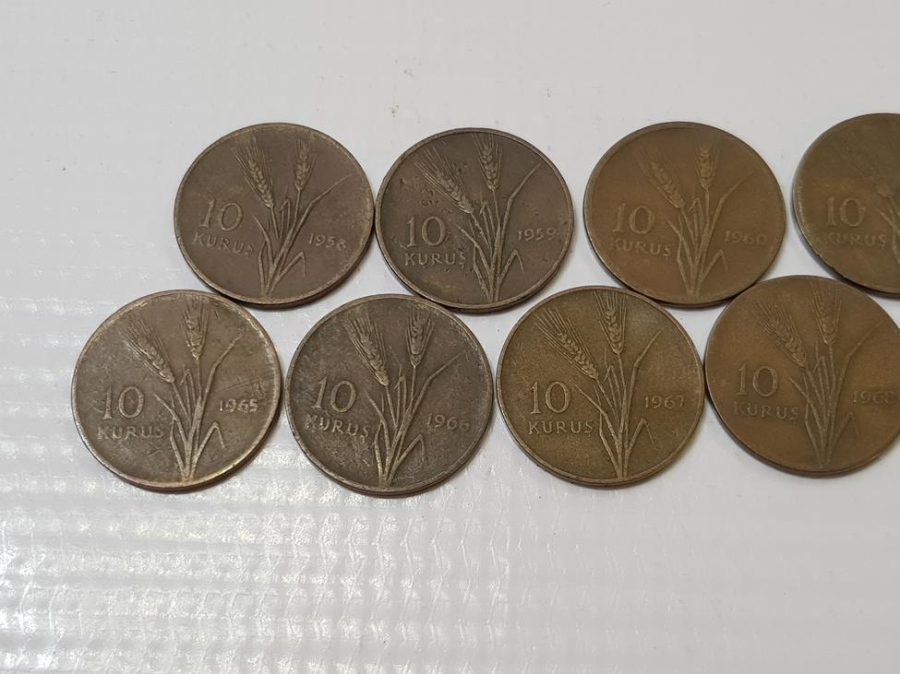 1958-1972 ARASI FULL SERİ 10 KURUŞ LOTU