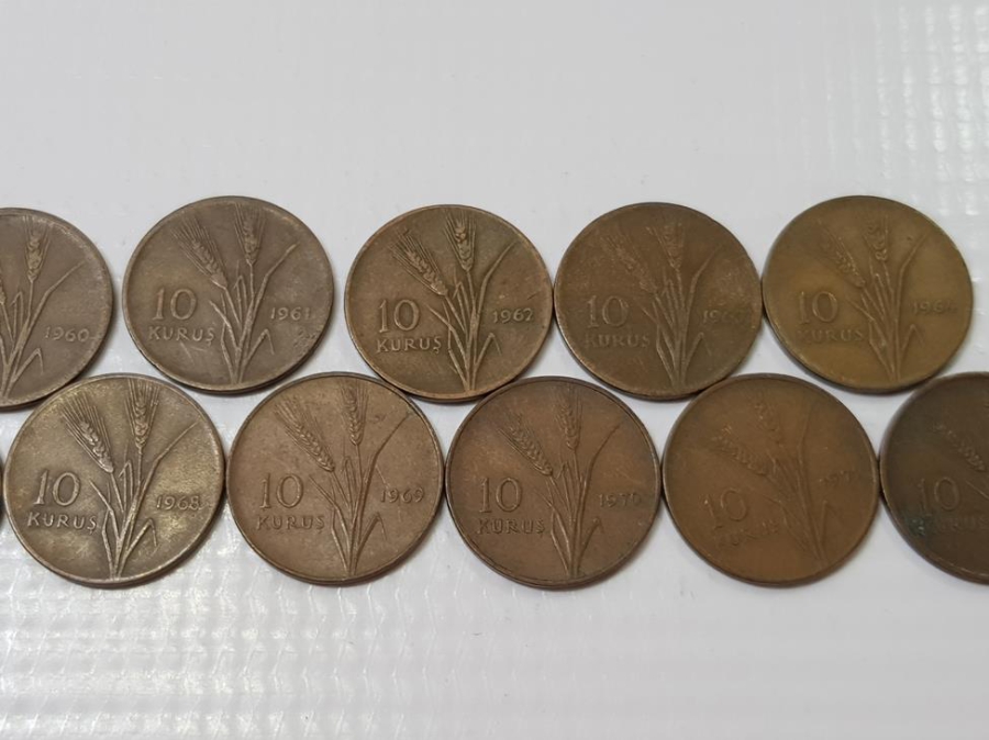 1958-1972 ARASI FULL SERİ 10 KURUŞ LOTU