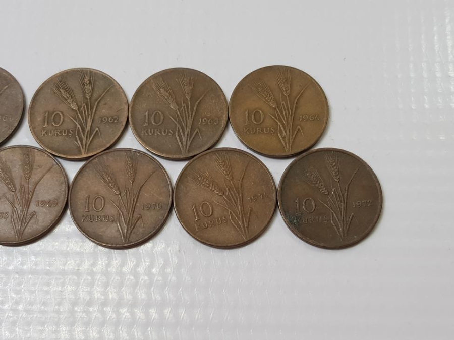 1958-1972 ARASI FULL SERİ 10 KURUŞ LOTU