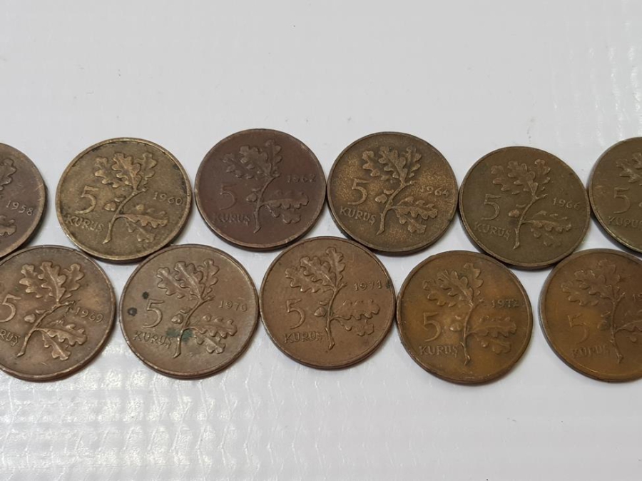 1958-1974 ARASI FULL SERİ 5 KURUŞ LOTU