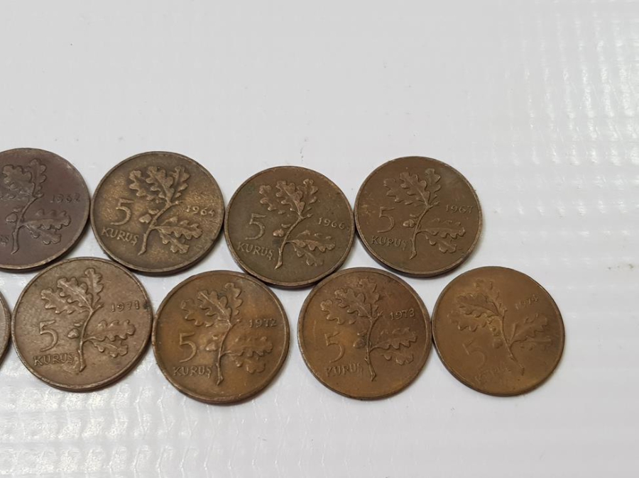 1958-1974 ARASI FULL SERİ 5 KURUŞ LOTU