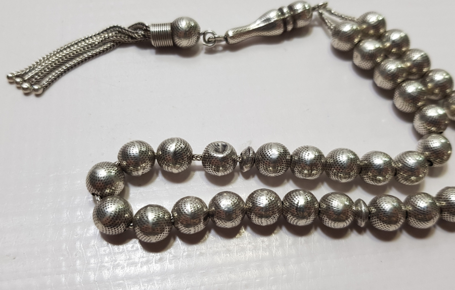 BÜYÜK BOY ANTİKA GÜMÜŞ TESPİH