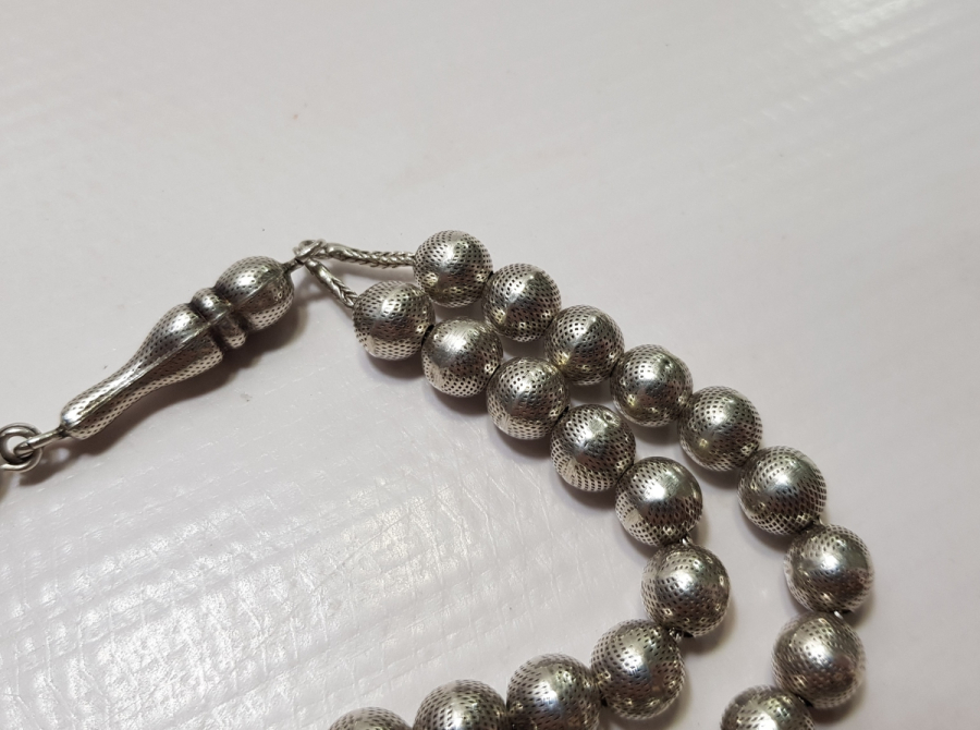 BÜYÜK BOY ANTİKA GÜMÜŞ TESPİH