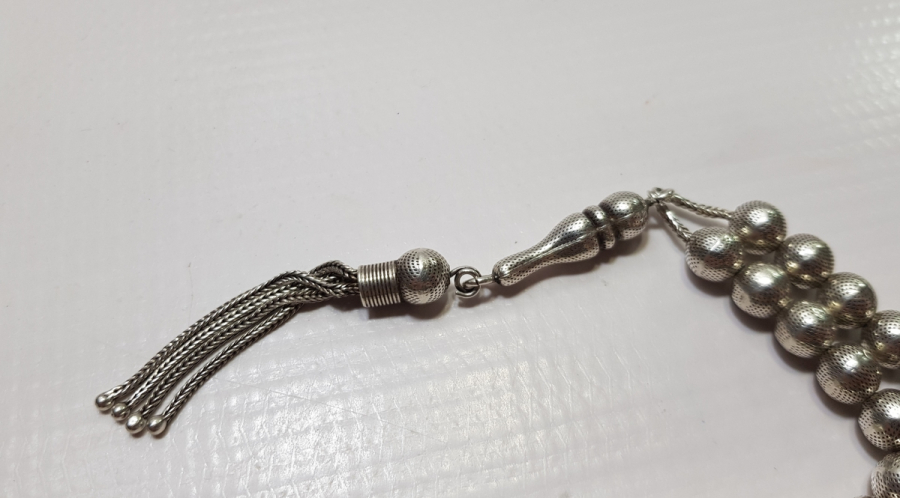 BÜYÜK BOY ANTİKA GÜMÜŞ TESPİH