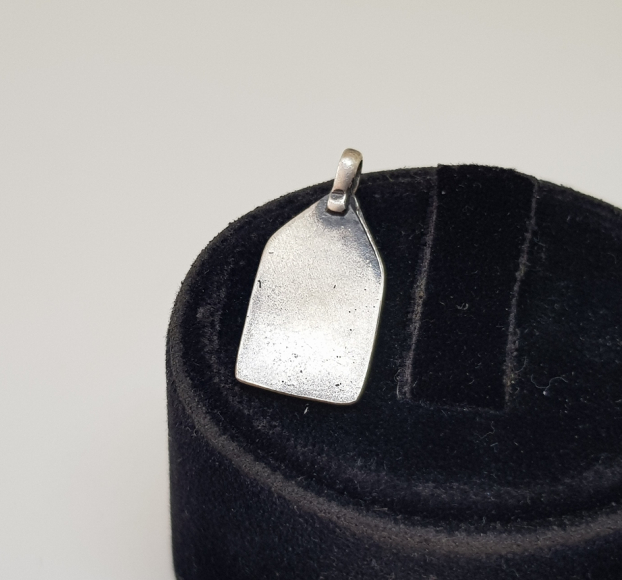 OSMANLI DÖNEMİ ÜZERİ YAZILI GÜMÜŞ KOLYE UCU