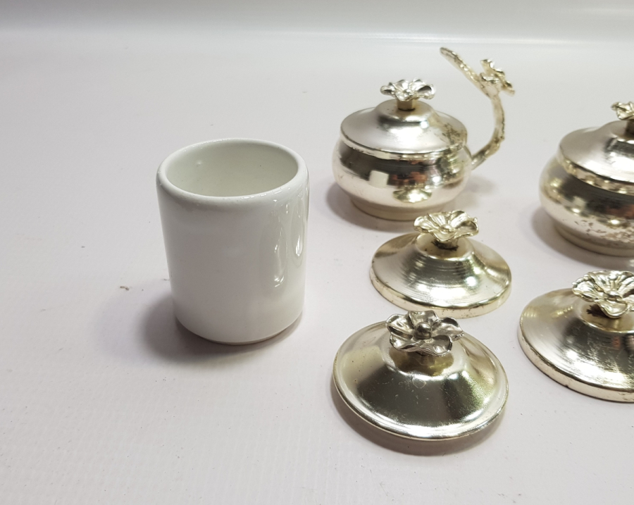 GÜMÜŞ KAPLAMA ANTİKA ÇAY TAKIMI