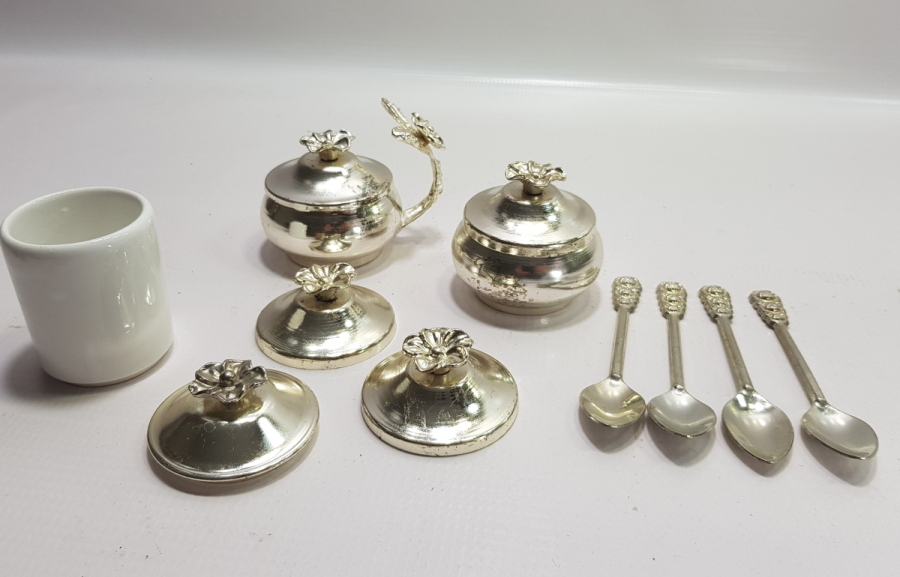 GÜMÜŞ KAPLAMA ANTİKA ÇAY TAKIMI
