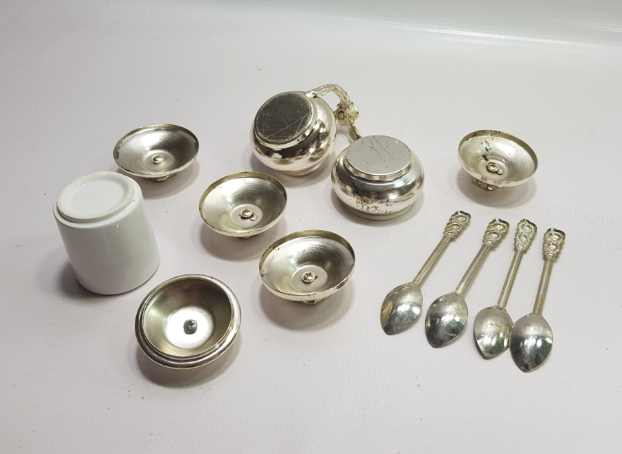 GÜMÜŞ KAPLAMA ANTİKA ÇAY TAKIMI