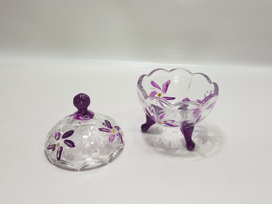 OSMANLI DÖNEMİ KRİSTAL KESME İŞÇİLİKLİ VE EL BOYAMA NADİR KAPAKLI MACUNLUK