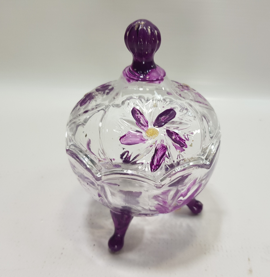 OSMANLI DÖNEMİ KRİSTAL KESME İŞÇİLİKLİ VE EL BOYAMA NADİR KAPAKLI MACUNLUK