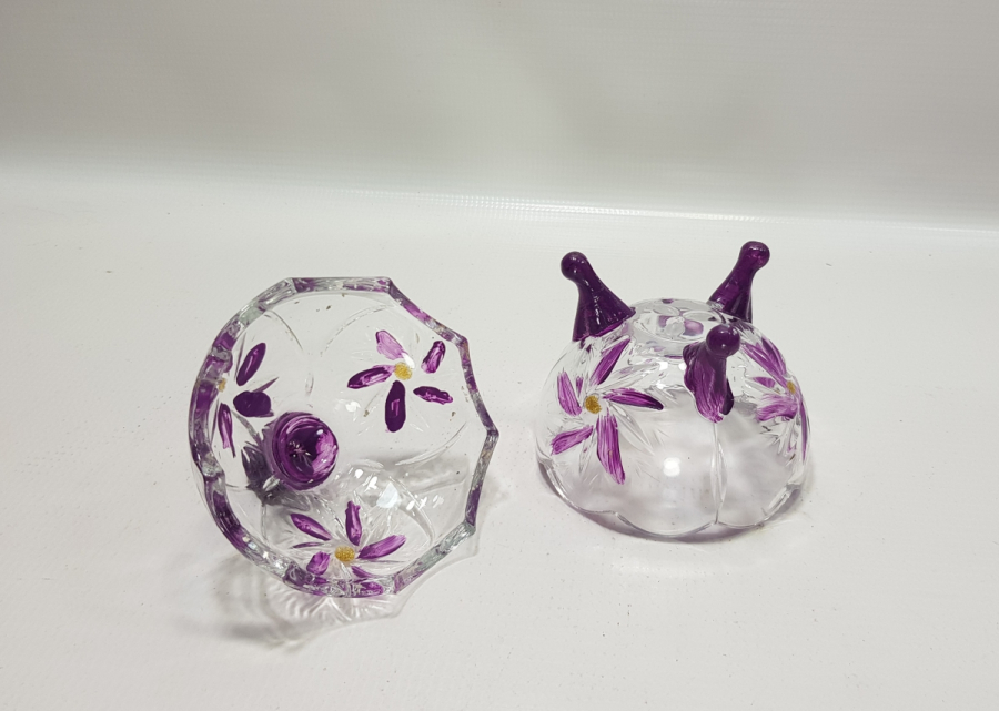 OSMANLI DÖNEMİ KRİSTAL KESME İŞÇİLİKLİ VE EL BOYAMA NADİR KAPAKLI MACUNLUK