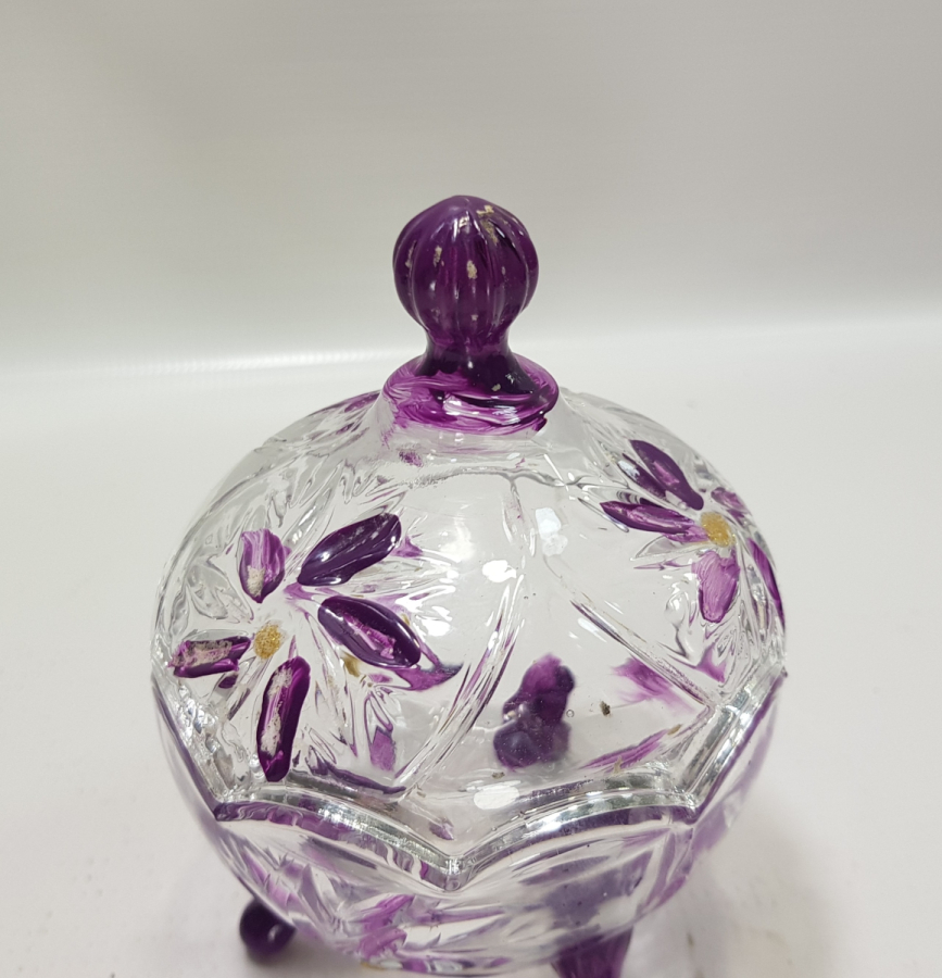 OSMANLI DÖNEMİ KRİSTAL KESME İŞÇİLİKLİ VE EL BOYAMA NADİR KAPAKLI MACUNLUK